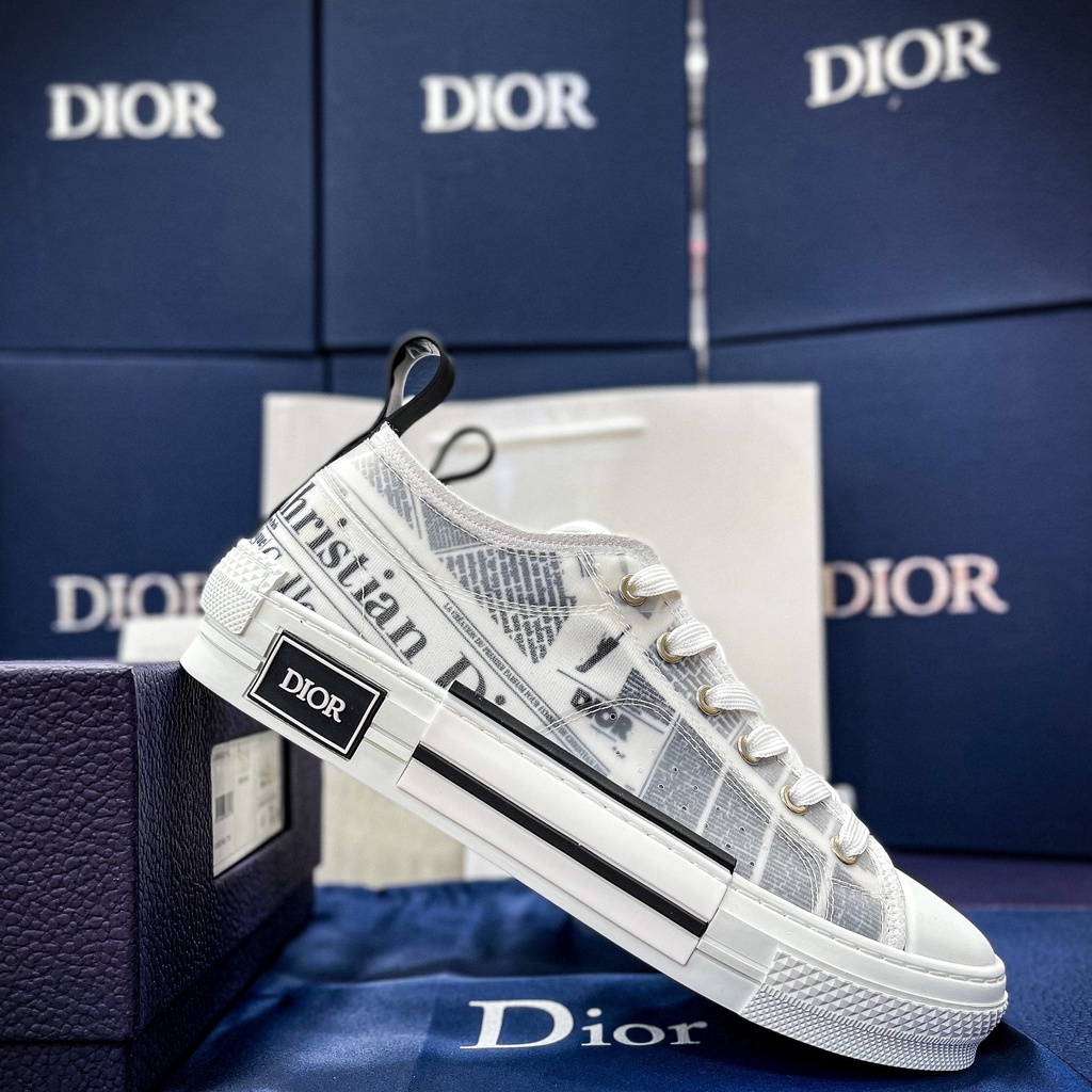 Siêu Phẩm Giày Thể Thao Sneaker Dior Low Top Daniel Arsham Newspaper Giấy Báo Cổ Cao Cấp Ảnh Thật Tặng Tất +Fr