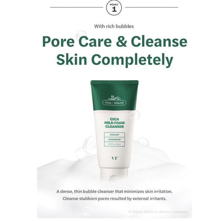 VT COSMETICS Sữa Rửa Mặt Tạo Bọt CICA Dịu Nhẹ 300ml