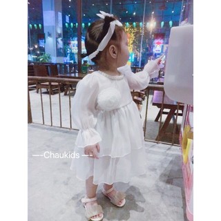 xả kho - Váy trắng tinh khôi bé gái