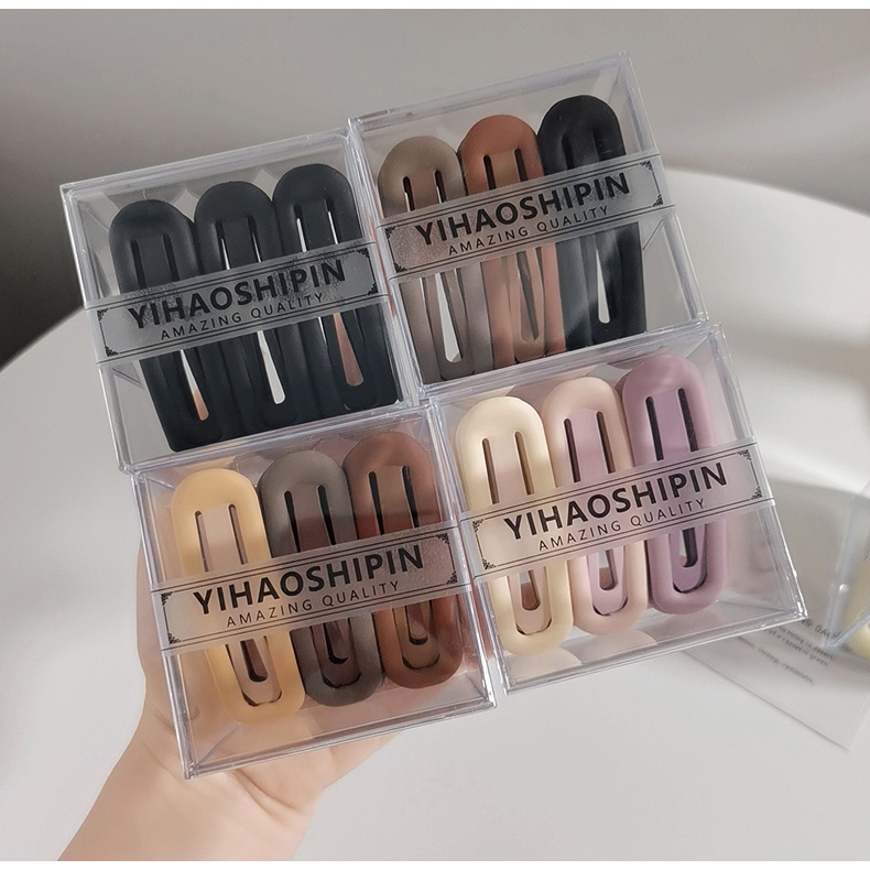 Bộ 9 Kẹp Tóc Màu Nhám Đơn Giản Cho Nữ