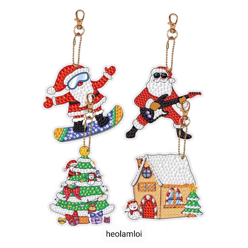 Set DIY làm móc treo bản đính hạt đá 3D cao cấp lấp lánh