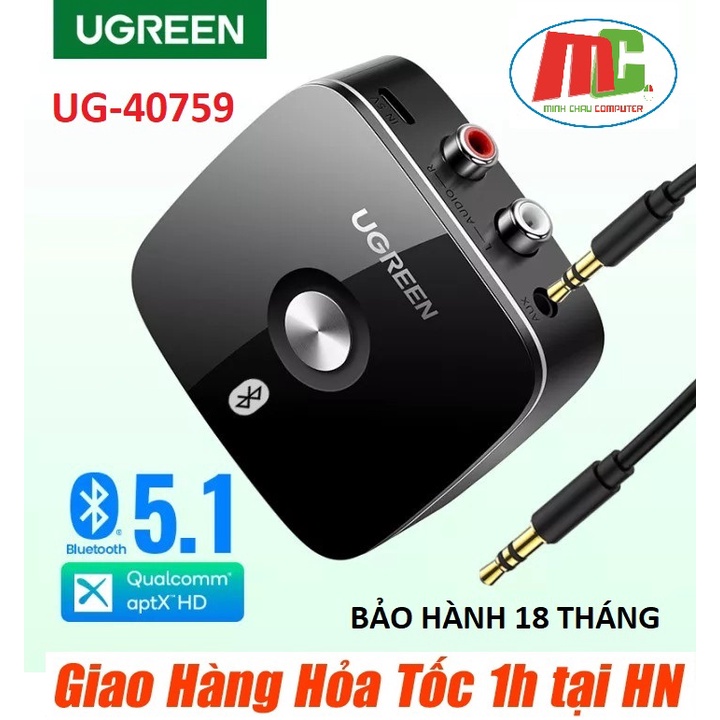 Bộ Thu Bluetooth 5.1 Cho Loa Amly UGREEN 40759 - Hàng Chính Hãng