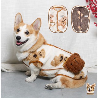  Nhà của Ú - Áo Thu Đông Cho Chó To Corgi Samoyed Golden chất lông cừu họa tiết gấu 