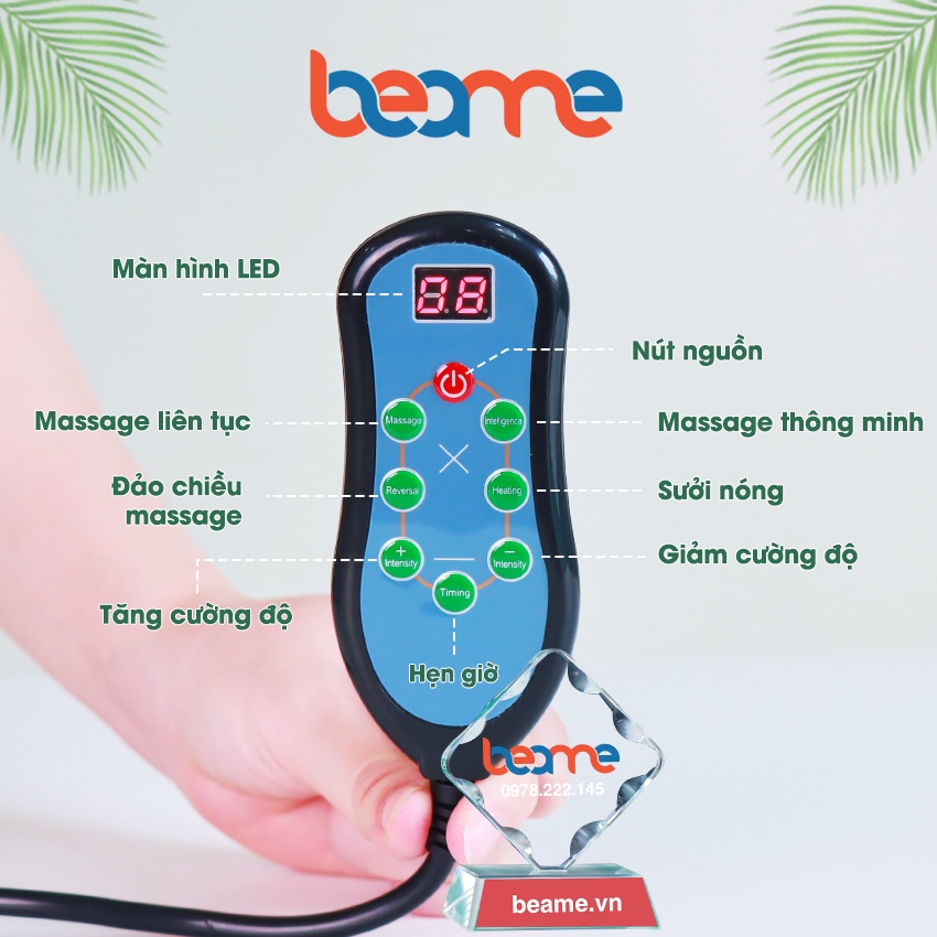 Máy massage lưng cột sống, gối mát xa cổ vai gáy Beame BM-V56