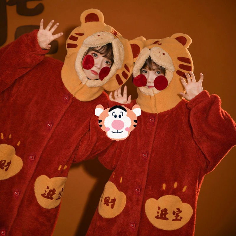 Áo Choàng Ngủ Vải Lông Cừu San Hô Dày Dặn Thời Trang Năm Mới 2022