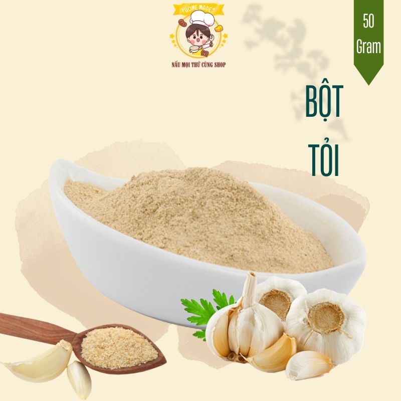 Bột tỏi ta nguyên chất thơm mịn, nguyên liệu làm bánh, gia vị nấu ăn gói 40g