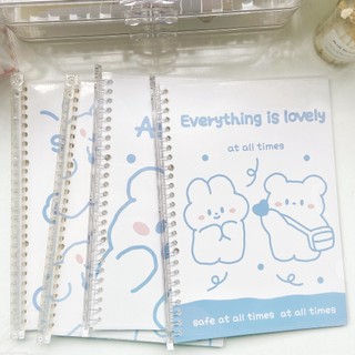 Sổ còng Binder B5 26 Lỗ Gấu thỏ trắng Xinh Xắn Nhiều Mẫu Chọn Lựa Đã Kèm Sẵn Giấy dùng làm Bullet Journal/Take notes