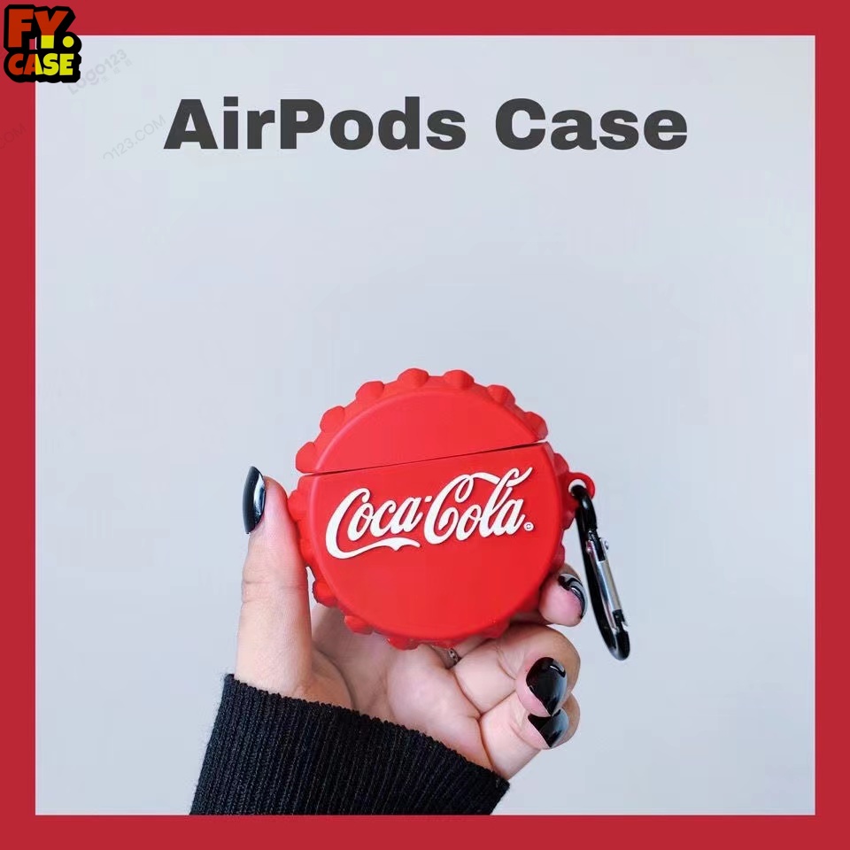 Vỏ Bảo Vệ Hộp Sạc Tai Nghe Airpod 1 2 3 Pro Bằng Silicon Mềm Chống Sốc Hình Coca Cola Hoạt Hình