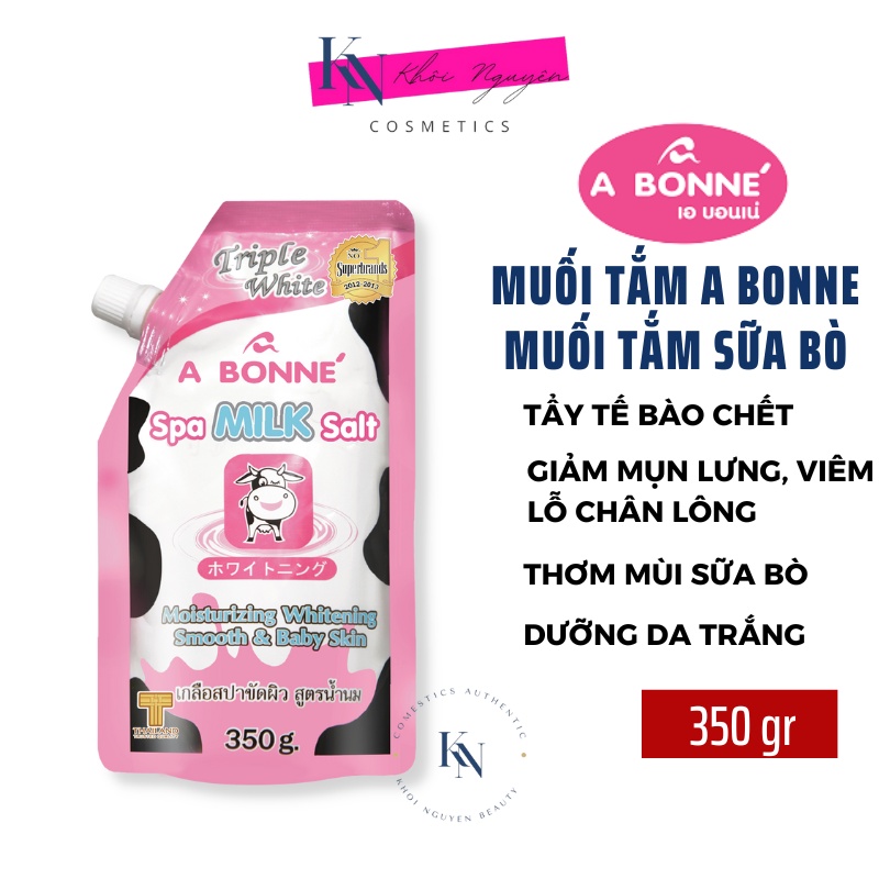 Muối Bò Tẩy Da Chết Abonne Spa Milk Salt Hương Sữa Tươi Thái Lan Túi 350g