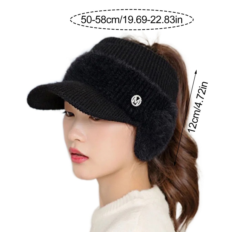 Fancyqube Mũ Lưỡi Trai Dệt Kim Hở Chóp Thời Trang Thu Đông Cho Nữ