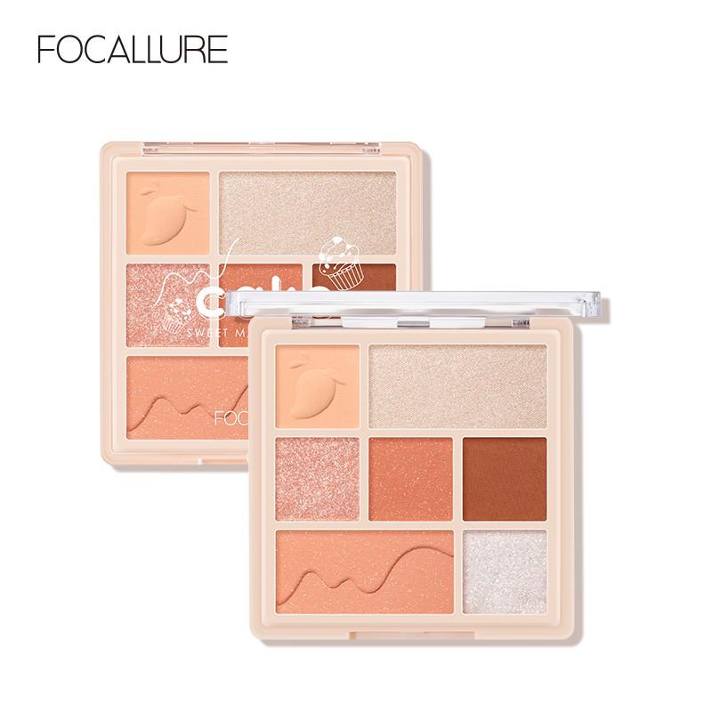 FA192 Bảng phấn mắt má hồng bắt sáng Focallure 7 màu mềm lung linh 90g