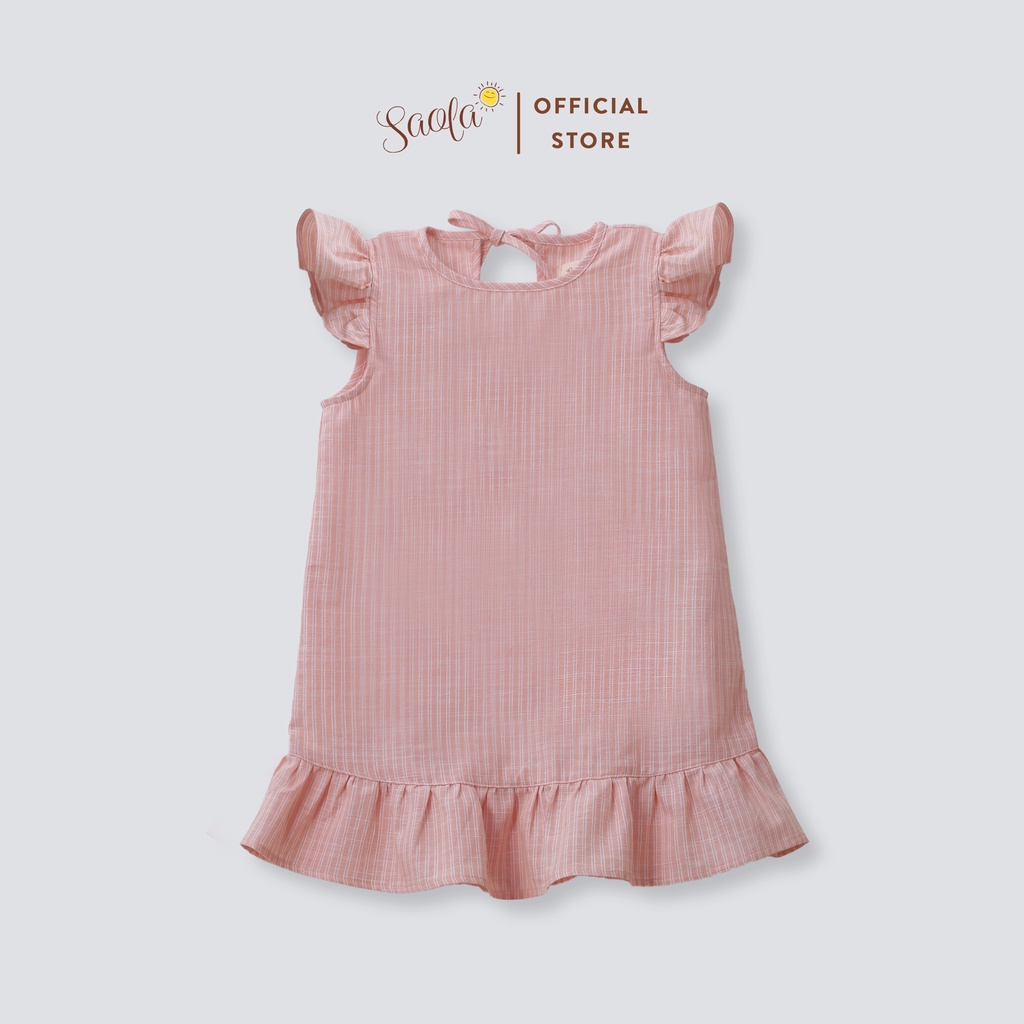 Váy Cổ Tròn Tay Bèo Cột Nơ Xinh Xắn Cho Bé Gái - NAOMI DRESS - DRL025 - SAOLA KIDS CLOTHING