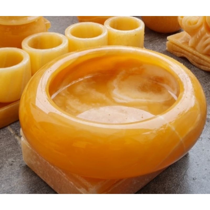Bát tụ bảo Minh đường đá ngọc Hoàng Long đường kính 11cm và 16cm