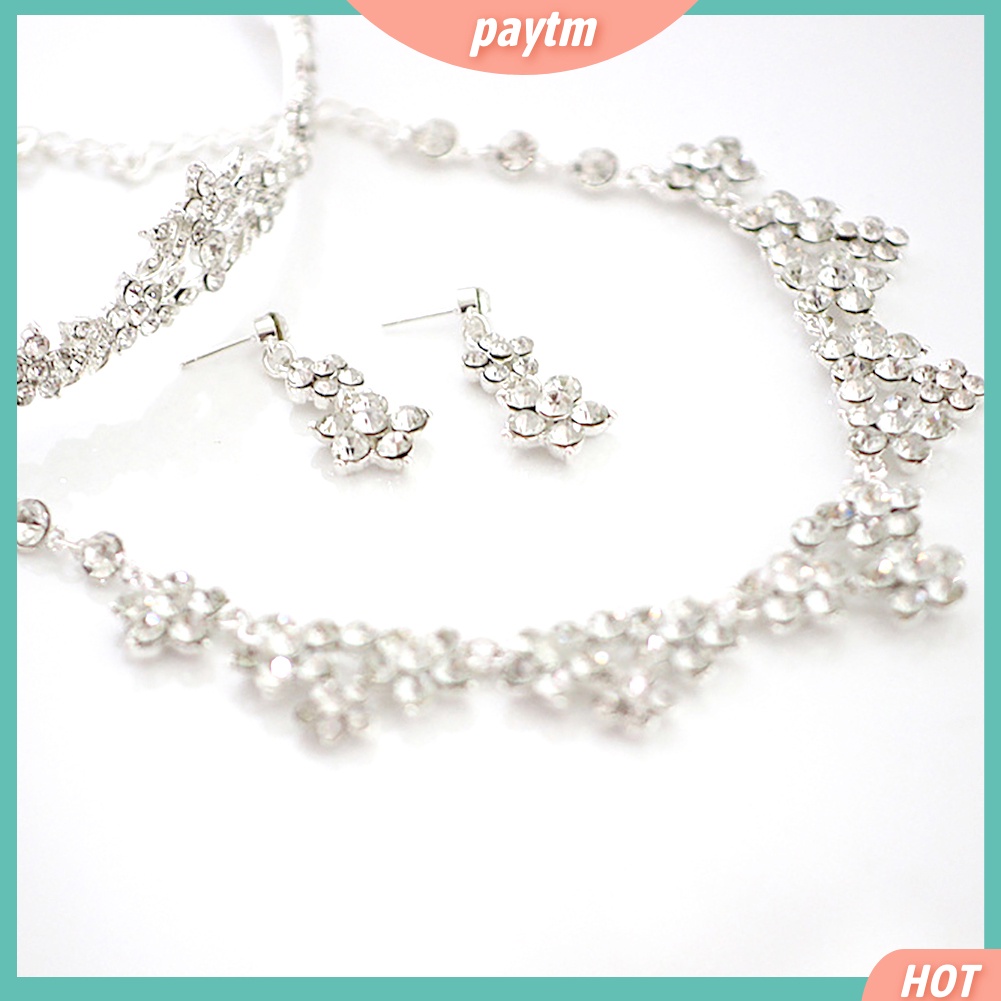 [PTM] Set vòng cổ và hoa tai đính đá thanh lịch cho cô dâu