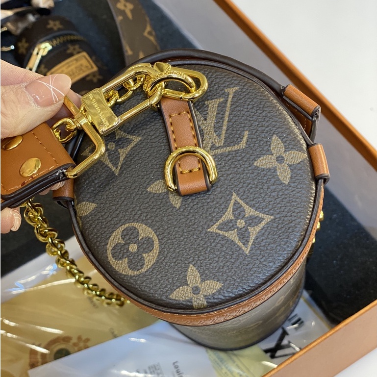 Túi Xách Nữ L.V Size 22 cm Đeo Chéo Dây Da Họa Tiết Bản To Kèm Dây Xích Hàng Cao Cấp Phong Cách Retro Mùa Đông Mới