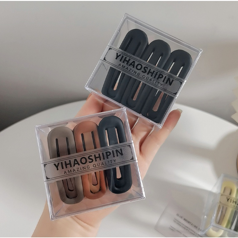 Bộ 9 Kẹp Tóc Màu Nhám Đơn Giản Cho Nữ