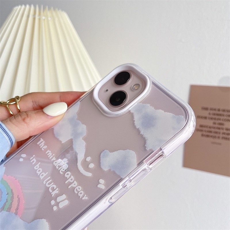 (SIÊU RẺ) Ốp lưng iphone viền trắng rời mây cầu vồng siêu xinh 7plus/8/8plus/x/xr/xs/11/12/13/pro/max/plus/promax