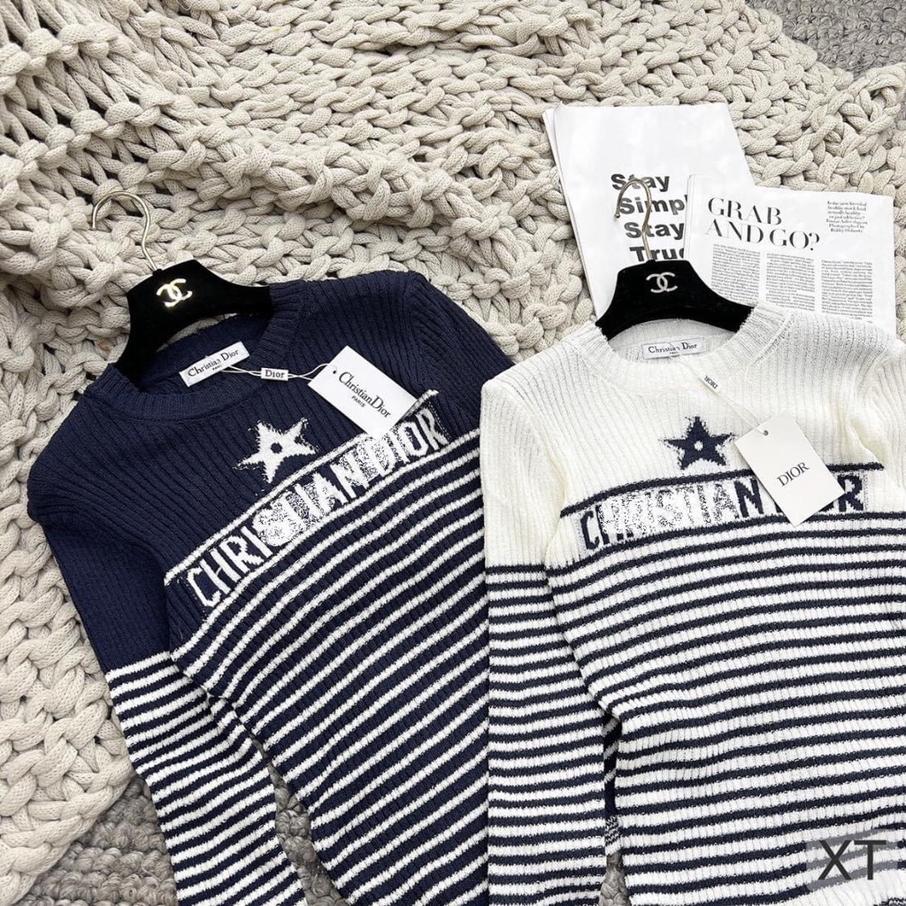 Áo len kẻ DR dài tay cho nữ ,