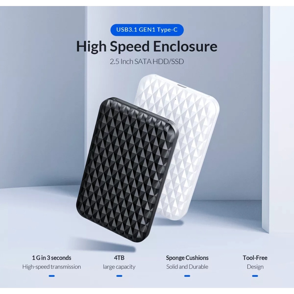 Hộp ổ cứng Hdd Box ORICO 2520C3 2.5inch - Dùng cho HDD, SSD - SP Chính hãng bảo hành 12 tháng!