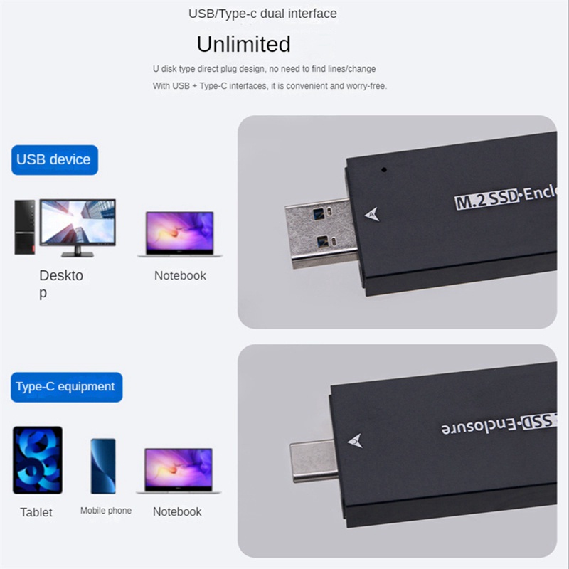 Hộp Đựng Ổ Cứng Ngoài M.2 SSD USB 3.1 Type C Cho Windows / Linux 2230 2242