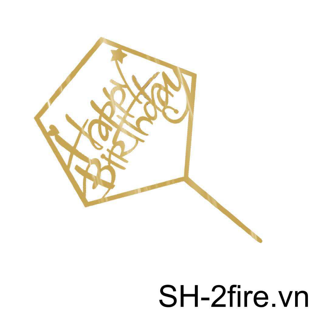Que Cắm Trang Trí Bánh Sinh Nhật Bằng Acrylic Màu Vàng Kim Lấp Lánh DIY
