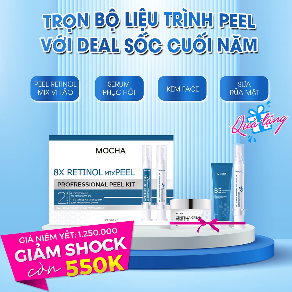 Peel Da Vi Tảo Retinol mix Peel MOCHA BEAUTY