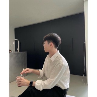 Áo sơ mi trắng tay dài nam đơn giản [Oxford White Shirt]