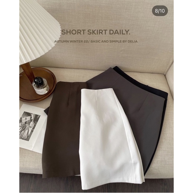 2302 CHÂN VÁY CHỮ A NGẮN TRƠN