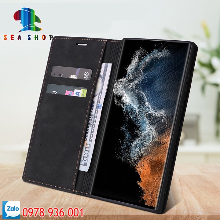 Bao da Samsung S7 và S7 Edge - Thiết kế dạng ví sang trọng - Có ngăn cài thẻ - tien - Nắp gập 2 mặt làm bằng da lộn