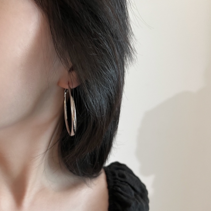 Khuyên Tai Bạc Đơn Giản Cá Tính Thời Trang Hàn Quốc Cho Nữ