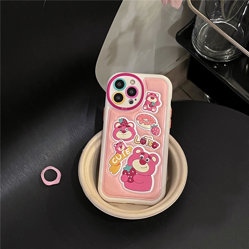 Ốp Điện Thoại Da Viền TPU Dẻo In Họa Tiết Hoạt Hình Dễ Thương Cho iphone 14 Pro Max 13 Pro Max 12 Pro Max