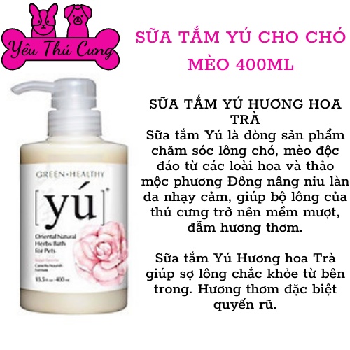 Sữa tắm Yú cho chó mèo các loại 400ml-YÊU THÚ CƯNG