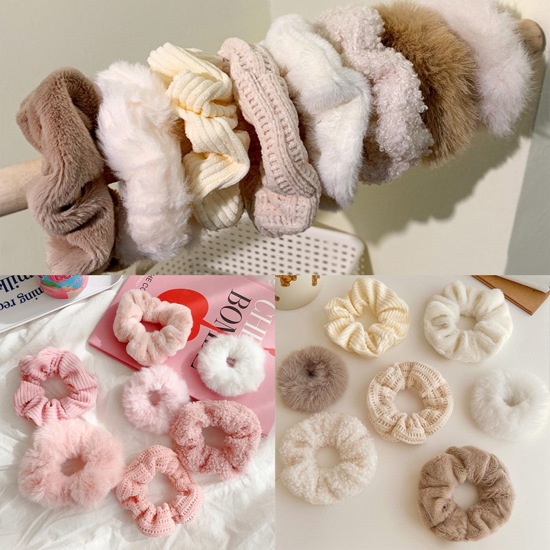 Ygt set 7 Dây Cột Tóc Cao Su Nhung Mịn Thời Trang Mùa Đông Dành Cho Nữ