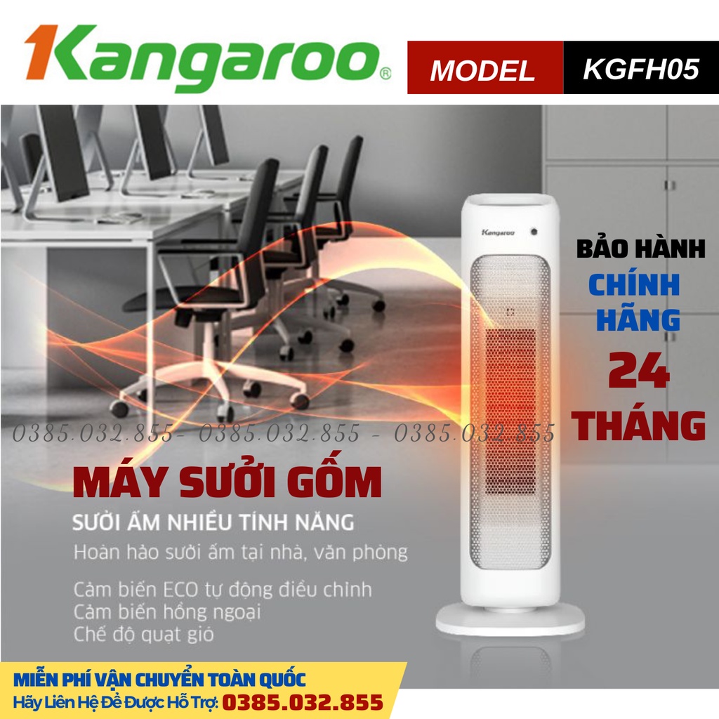 Quạt sưởi gốm thông minh Kangaroo KGFH05, tích hợp rất nhiều công nghệ hiện đại trong một sản phẩm - Bảo Hành 24 Tháng