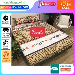 Bộ ga giường và vỏ gối cotton poly đủ kích thước 1m,1m2,1m4 cho đệm 15-20cm