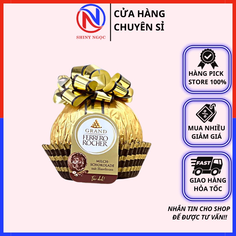 Chocolate Grand Socola Ferrero Rocher Quả Cầu Vàng 125g - 240g Hàng Đức