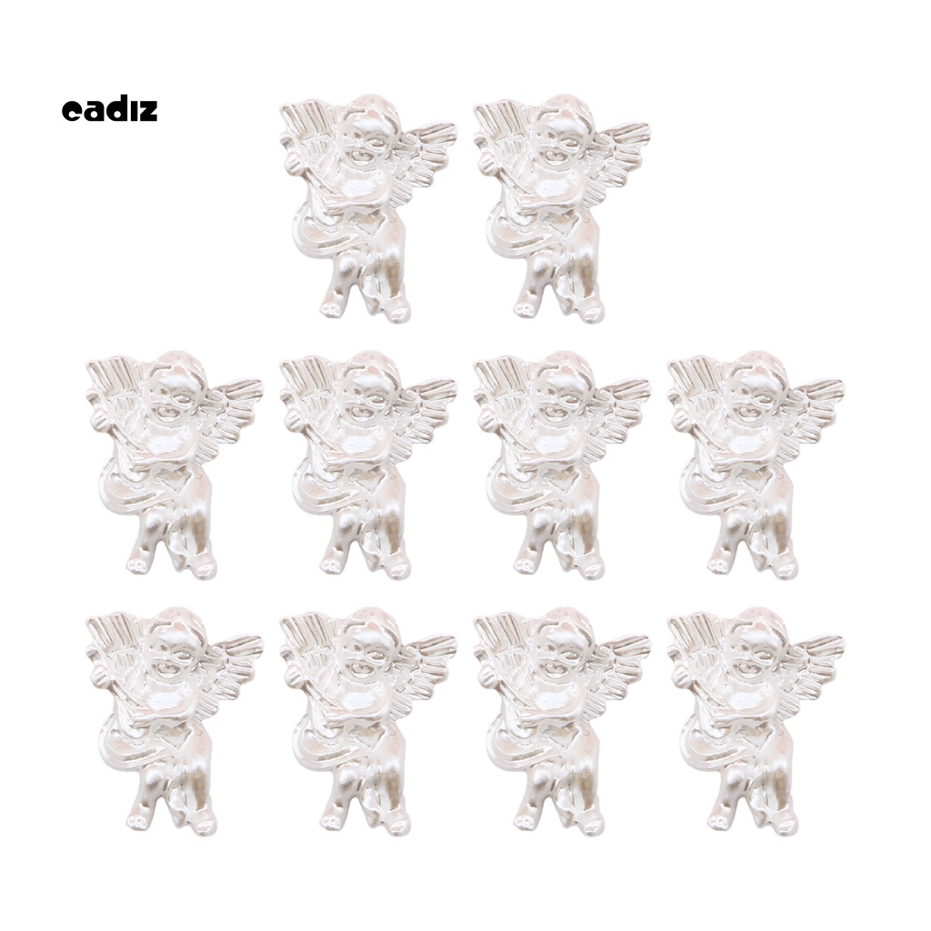 Bộ 10 Phụ Kiện Trang Trí Móng Tay Hình Thiên Thần Bằng Resin Xinh Xắn