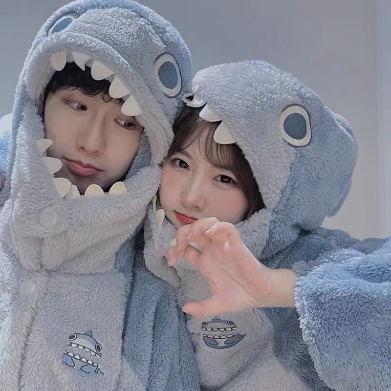 Bộ Đồ Ngủ Lông Cừu Có Mũ Trùm Thiết Kế Mới Thời Trang Mùa Thu Đông Dành