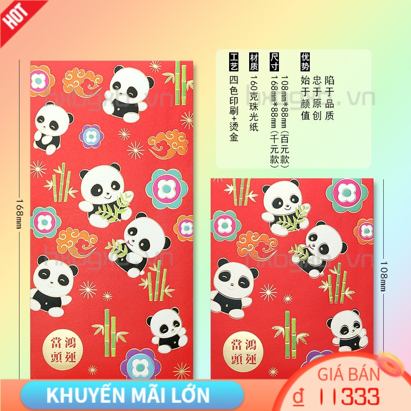 Bao Lì Xì Năm Mới 2023 Mini Màu Đỏ / Tím / Hồng / Tím / Đỏ Họa Tiết Hoạt