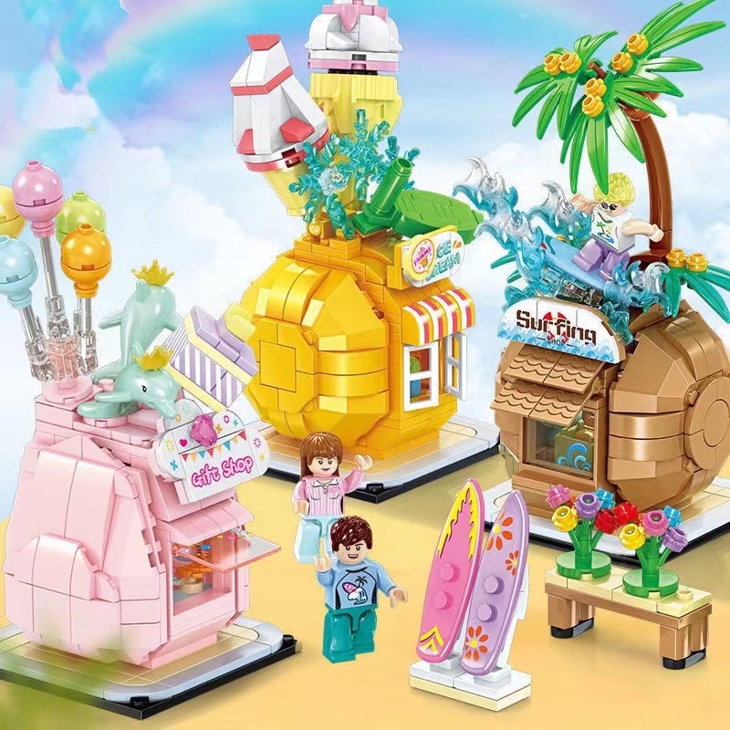 Bộ Đồ Chơi Lắp Ráp Ngôi Nhà Quả Dừa 300 Mảnh