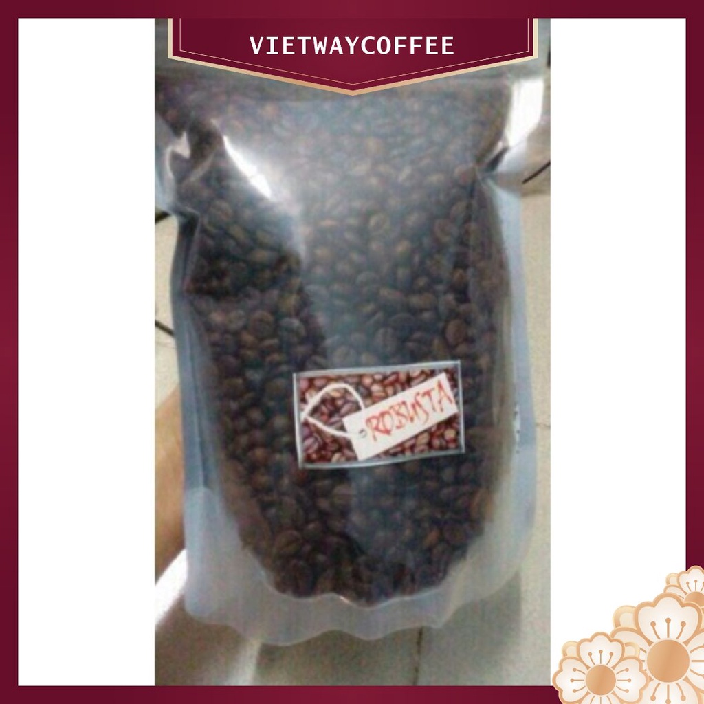Cà Phê Pha Máy Robusta - VIETWAY COFFEE Hạt Rang Mộc Nguyên Chất 1Kg