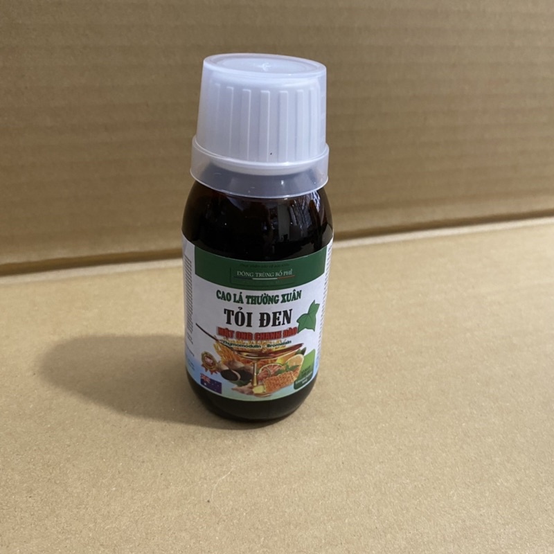Siro chai ho Đông trùng bổ phế CAO LÁ THƯỜNG XUÂN TỎI ĐEN mật ong chanh đào