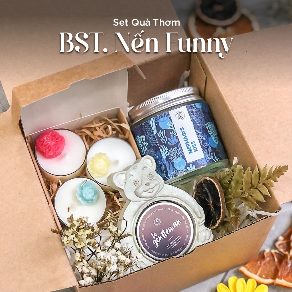 Bộ Quà Tặng Bạn Gái, Bạn Trai Ngày Sinh Nhật Nến Thơm Funny HENY GARDEN