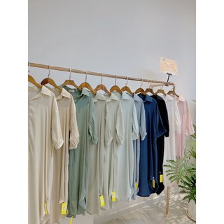 CECI Đầm sơ mi dáng dài basic