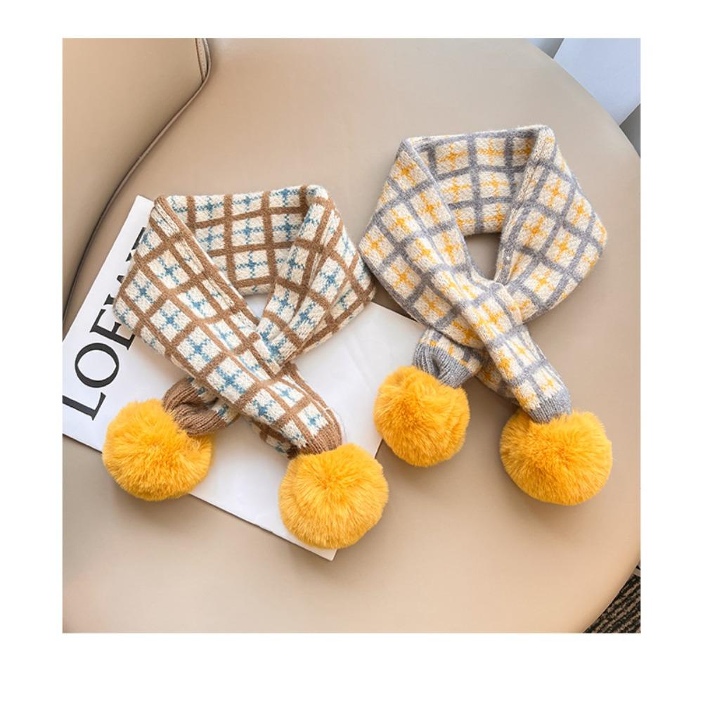 Bộ Mũ Và Khăn Choàng Cổ Họa Tiết Kẻ Sọc Đính Bóng Lông Thời Trang Mùa Đông