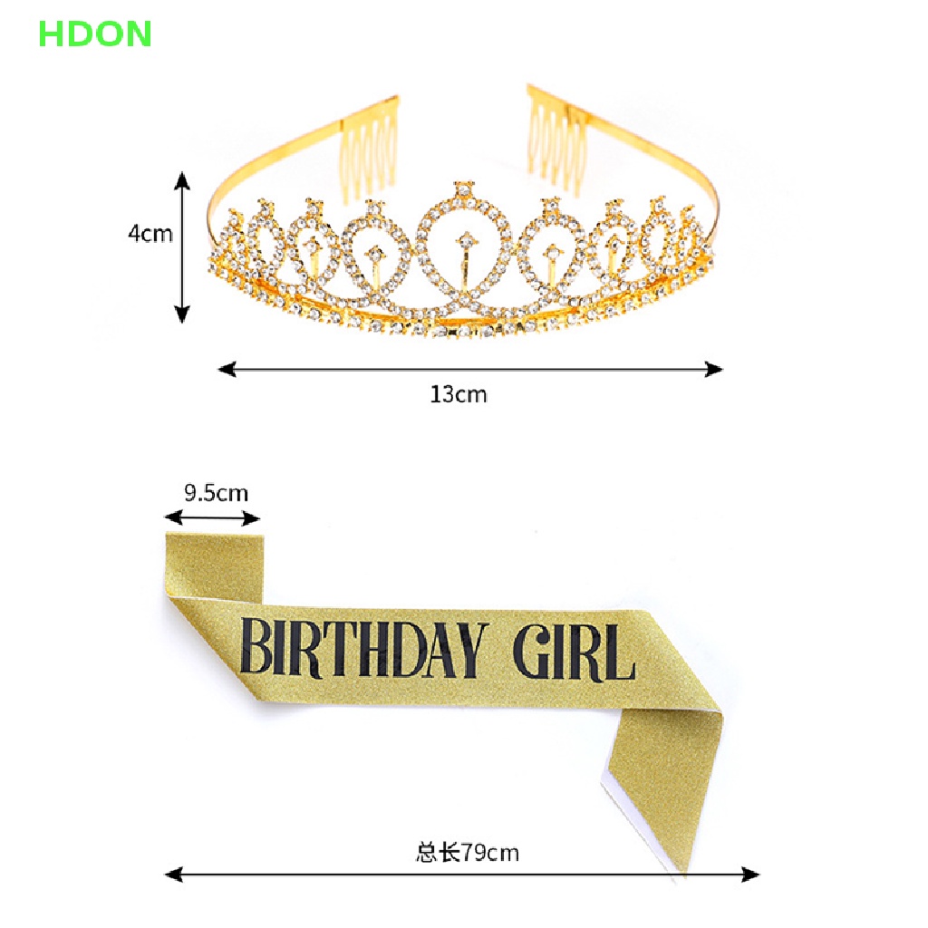 Vương miện đính đá pha lê lấp lánh/ băng đeo trang trí tiệc sinh nhật 21-30 cho nữ