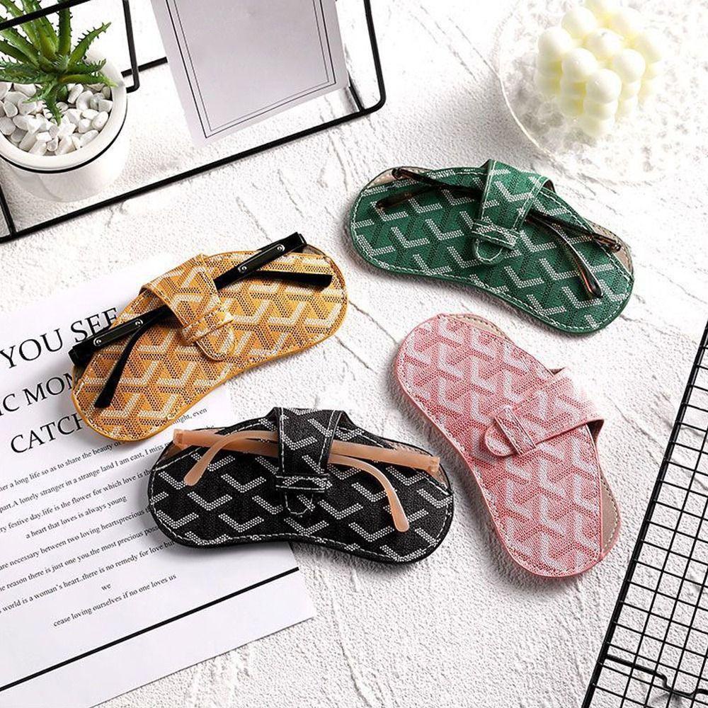 Danilo Túi Da PU Đựng Bảo Vệ Mắt Kính In Chữ Thanh Lịch Cho Nữ