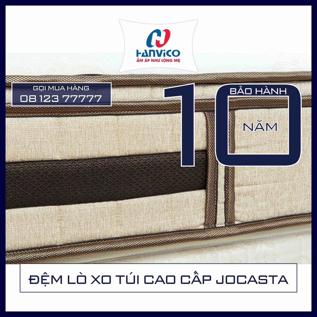 ĐỆM LÒ XO JOCASTA HANVICO - Dày 25cm - HÀNG CHÍNH HÃNG
