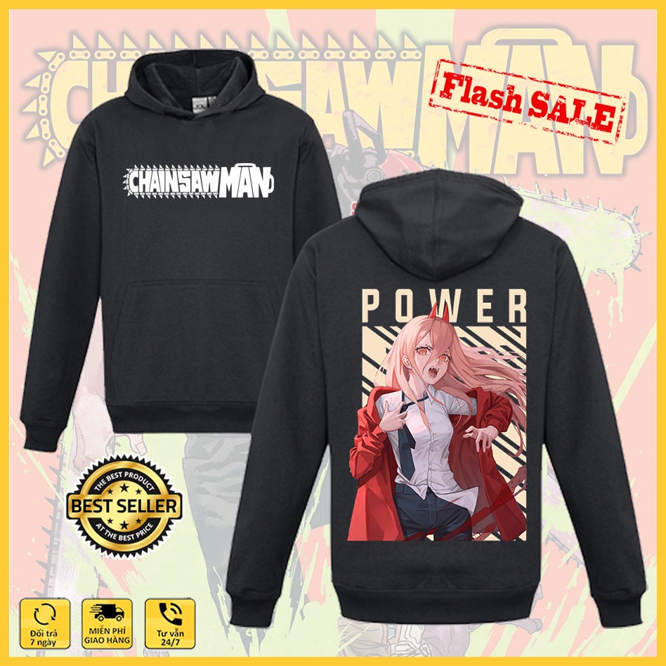 Áo hoodie Chainsaw Man - Áo Anime in hình Denji, Power, Makima, Pochita, Aki cực đẹp, mẫu mới siêu HOT