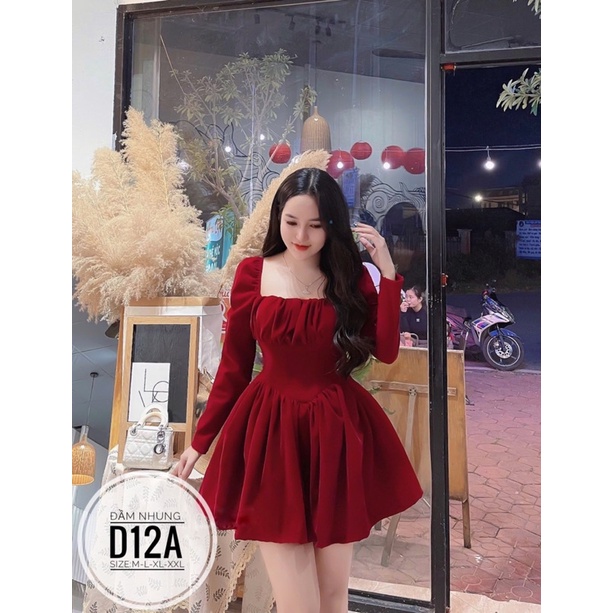 🧧 ĐẦM NHUNG TAY DÀI XOÈ KIỂU 60-90kg MSA765 🧧 BIGSIZE RIN HEO